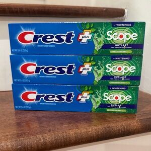 NWT 3 Crest Plus Whitening Scope Outlast Toothpaste
